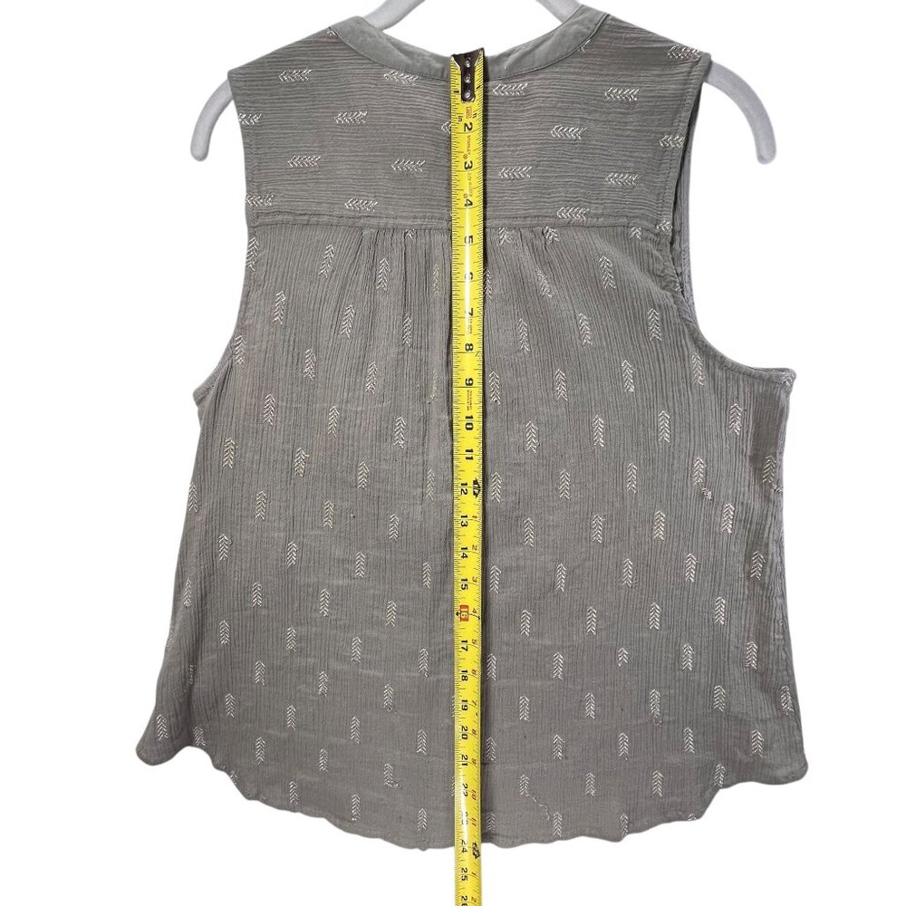 Anthropologie Vanessa Virginia Sleeveless Top Button Down Metallic Embroidery 8 - Picture 11 of 11